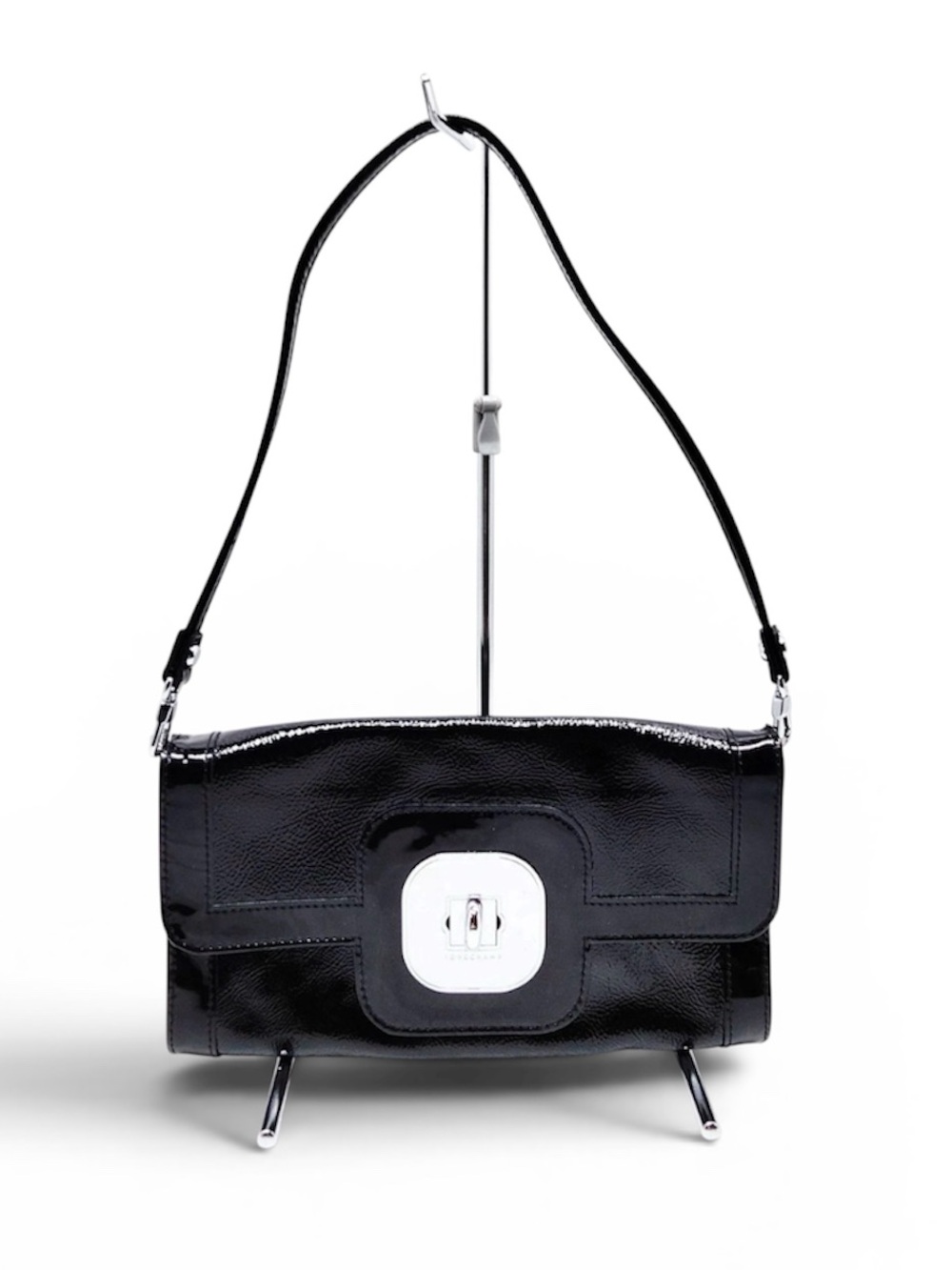 LONGCHAMP Hand Bag in Black Patent leather